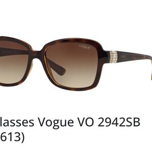 Vogue Brown Sunglasses with Gradient Lenses and Gold Accents